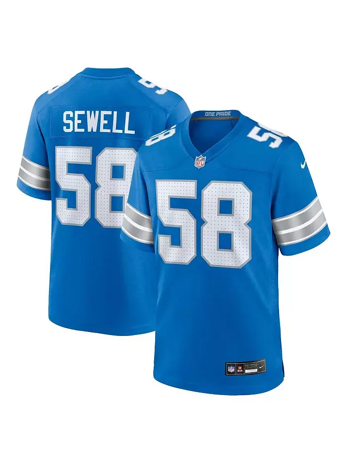 Мужская игровая футболка Penei Sewell Detroit Lions Nike — изображение 1 из 5, синий