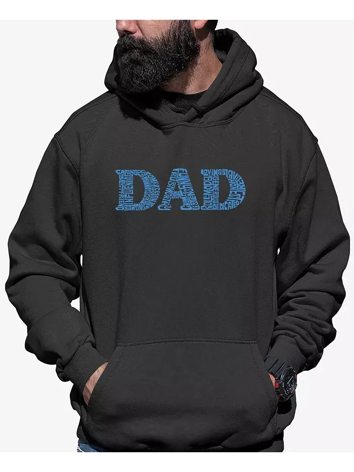 Мужская худи с принтом "Dad" LA Pop Art — изображение 1 из 3, темный серый