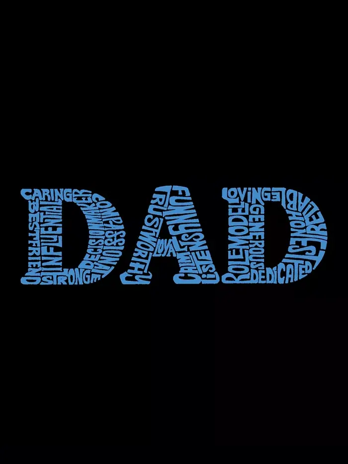 Мужская худи с принтом "Dad" LA Pop Art — изображение 3 из 3, темный серый