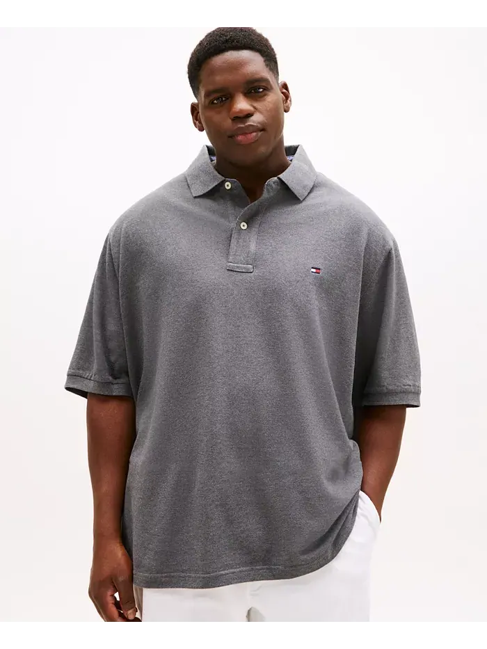 Мужская классическая поло Ivy Big & Tall Tommy Hilfiger — изображение 1 из 6, серый