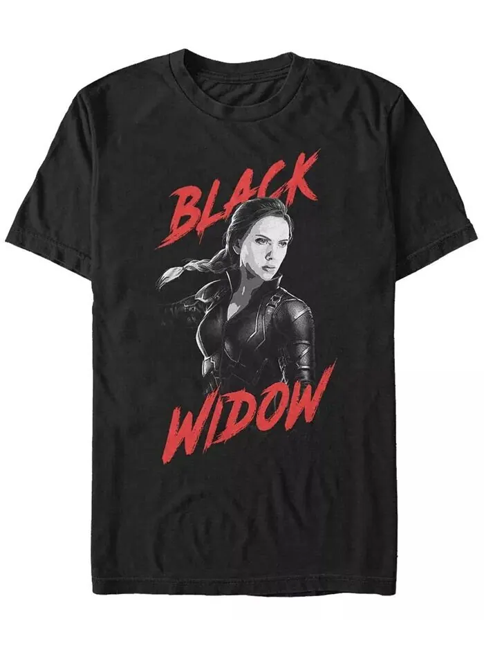 Футболка с коротким рукавом для мужчин Marvel Avengers Infinity War с темной краской Black Widow — изображение 1 из 1, черный