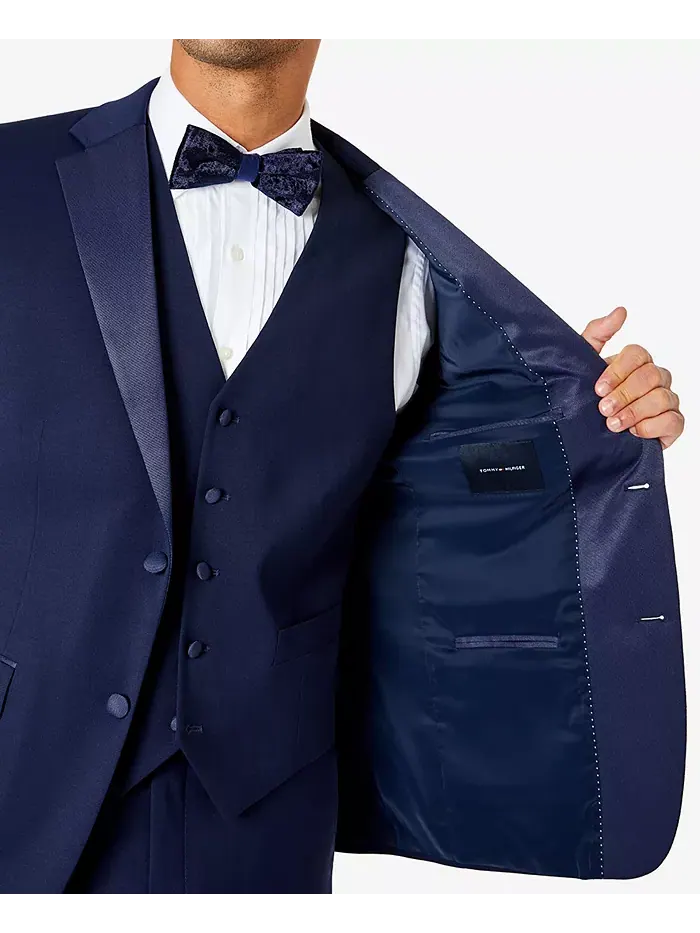 Мужской современный фрак-пиджак Modern-Fit Flex Stretch Tommy Hilfiger — изображение 3 из 4, темно-синий