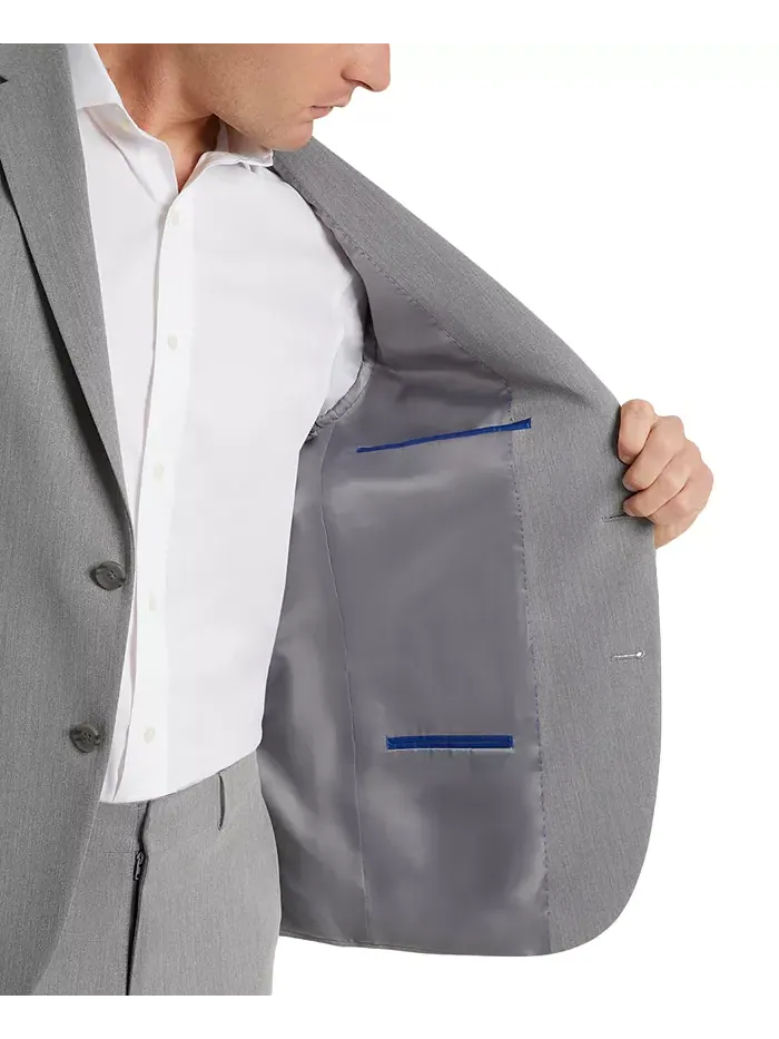 Мужской пиджак Techni-Cole Slim-Fit из костюмного комплекта Kenneth Cole Reaction — изображение 4 из 4, светлый серый