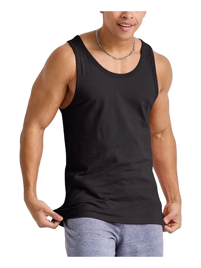 Мужская майка Originals Tri-Blend с круглым вырезом Hanes — изображение 1 из 4, черный