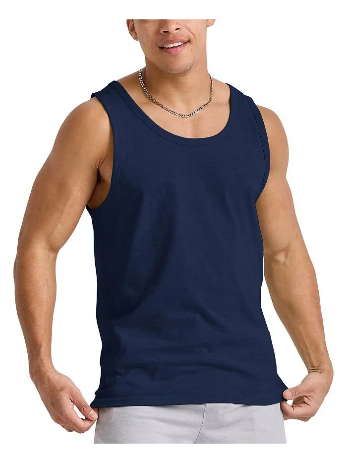Мужская майка Originals Tri-Blend с круглым вырезом Hanes — изображение 1 из 4, темно-синий