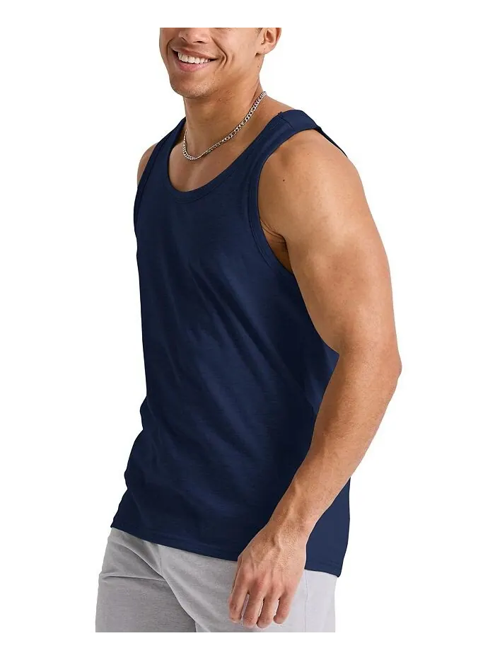 Мужская майка Originals Tri-Blend с круглым вырезом Hanes — изображение 3 из 4, темно-синий