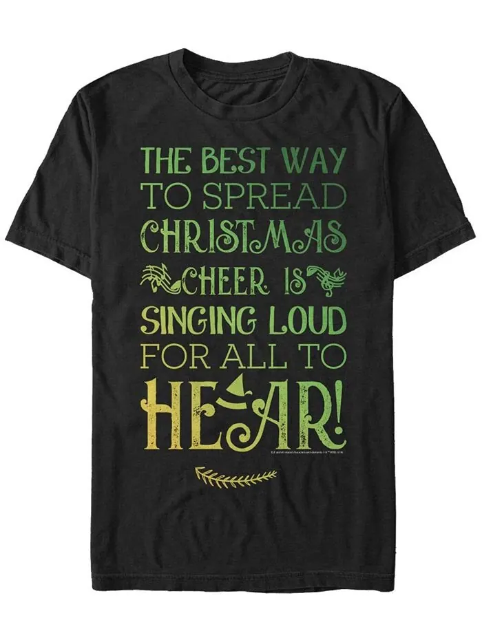 Мужская футболка с коротким рукавом Elf Cheer Sing Fifth Sun — изображение 1 из 1, черный