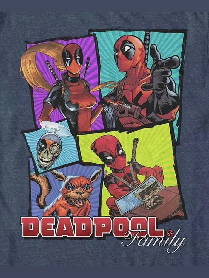 Мужская футболка с коротким рукавом Deadpool Fam Bam Fifth Sun — изображение 3 из 3, темно-синий