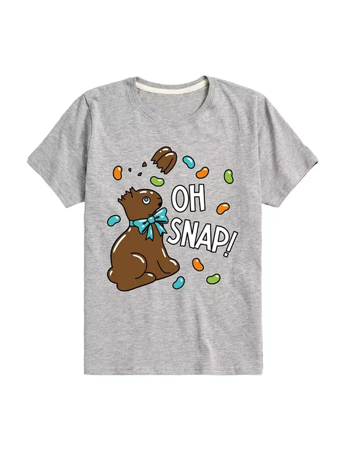 Футболка с принтом "Oh Snap" для мальчиков на Пасху Hybrid — серый