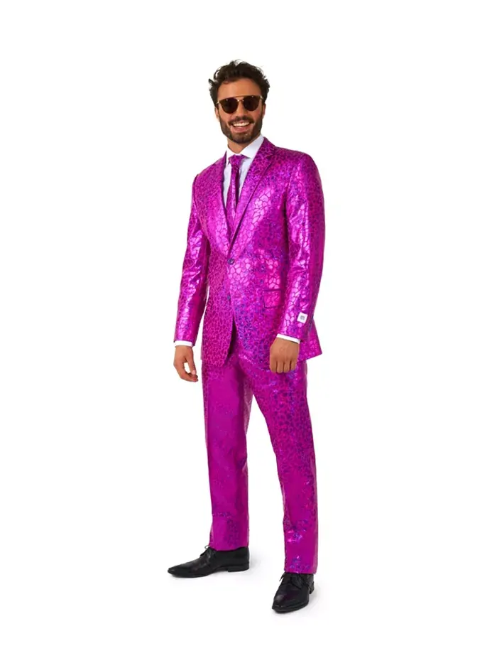Большой и высокий блестящий праздничный костюм - Peppy Pink OppoSuits — изображение 1 из 3, розовый