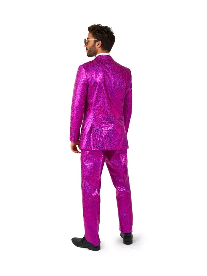Большой и высокий блестящий праздничный костюм - Peppy Pink OppoSuits — изображение 3 из 3, розовый