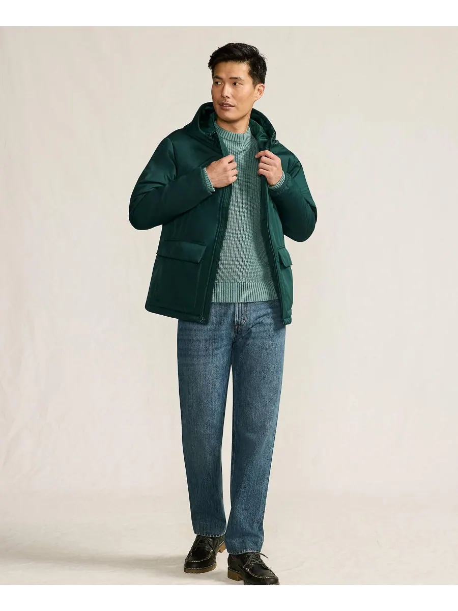 Мужская утепленная куртка с капюшоном FeatherFree Lands' End, Deep pine — изображение 4 из 4