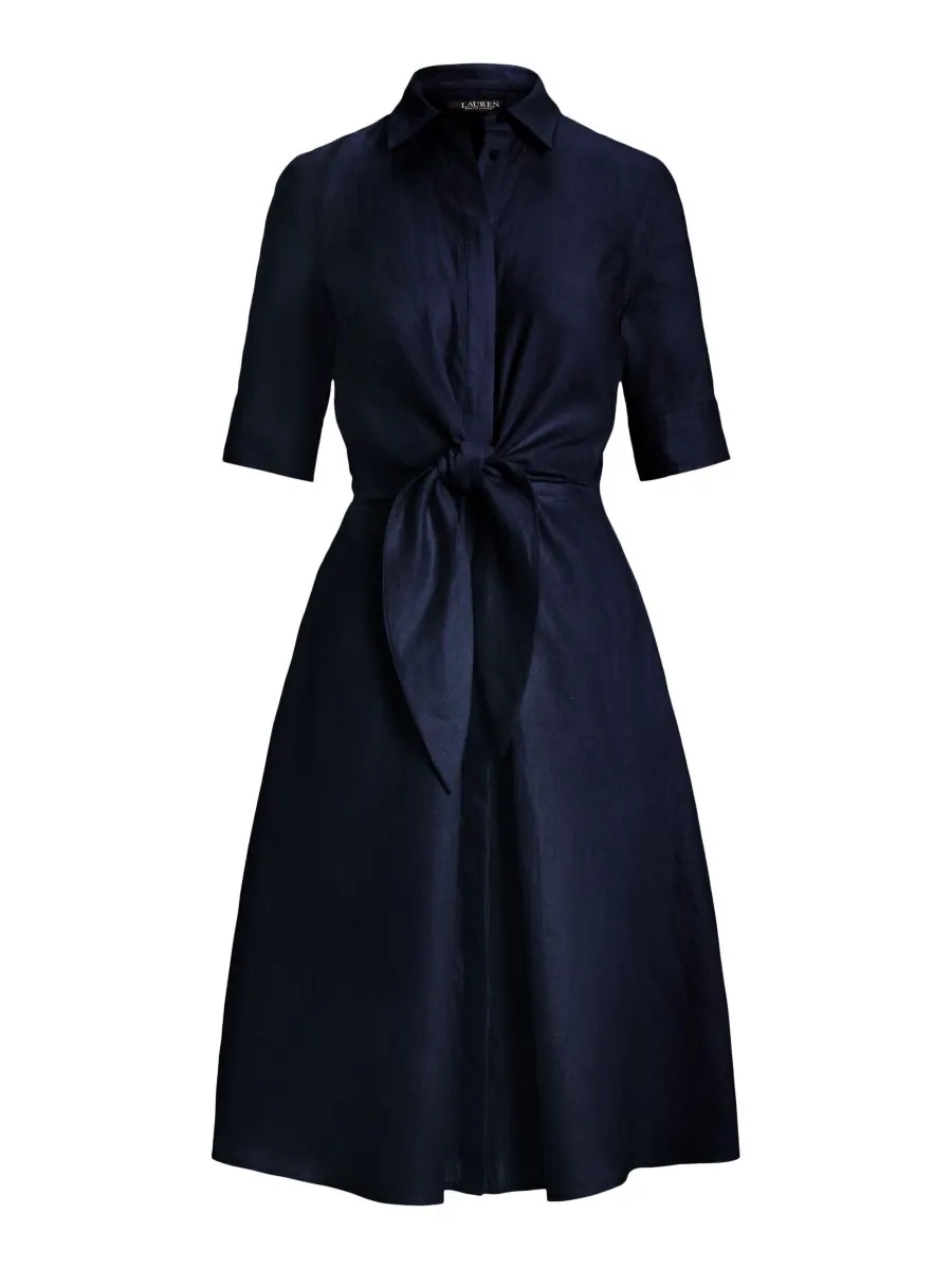 Женское льняное платье-рубашка Lauren Ralph Lauren — изображение 5 из 5, темно-синий