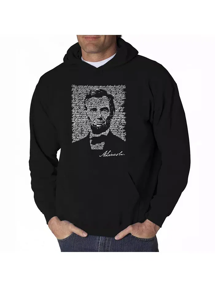 Мужская худи с принтом - Abraham Lincoln LA Pop Art — изображение 1 из 3, черный