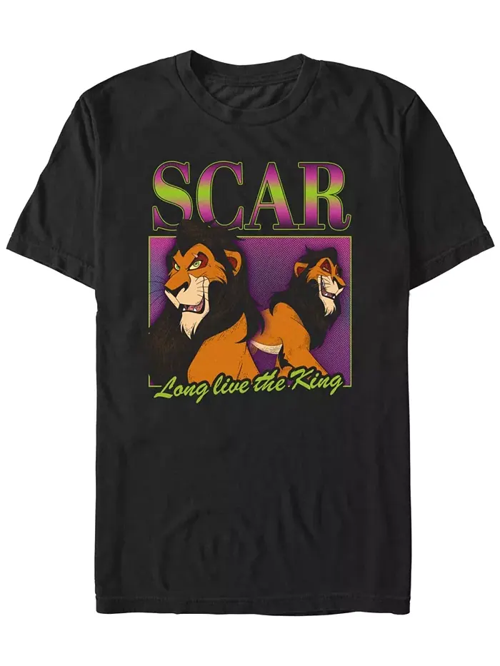 Мужская футболка с коротким рукавом Y2K Scar Disney Villains — изображение 1 из 3, черный