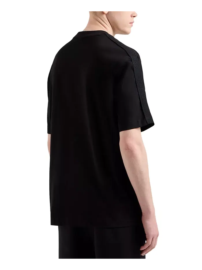 Мужская футболка Regular-Fit с логотипом и контрастной лентой A|X Armani Exchange — изображение 2 из 2, черный