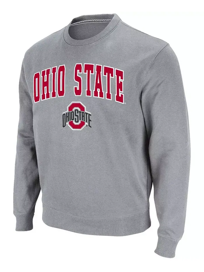 Мужская толстовка Ohio State Buckeyes с вышитым логотипом команды Colosseum — изображение 3 из 5, серый