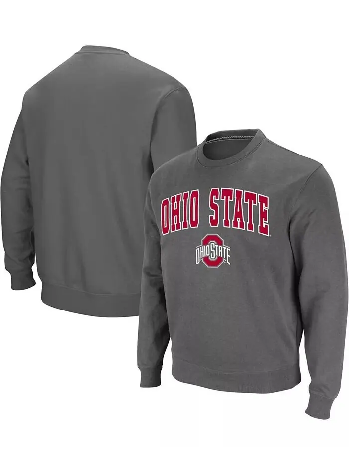 Мужская толстовка-пуловер из твила с логотипом команды Ohio State Buckeyes Colosseum — изображение 1 из 5, темно-серый