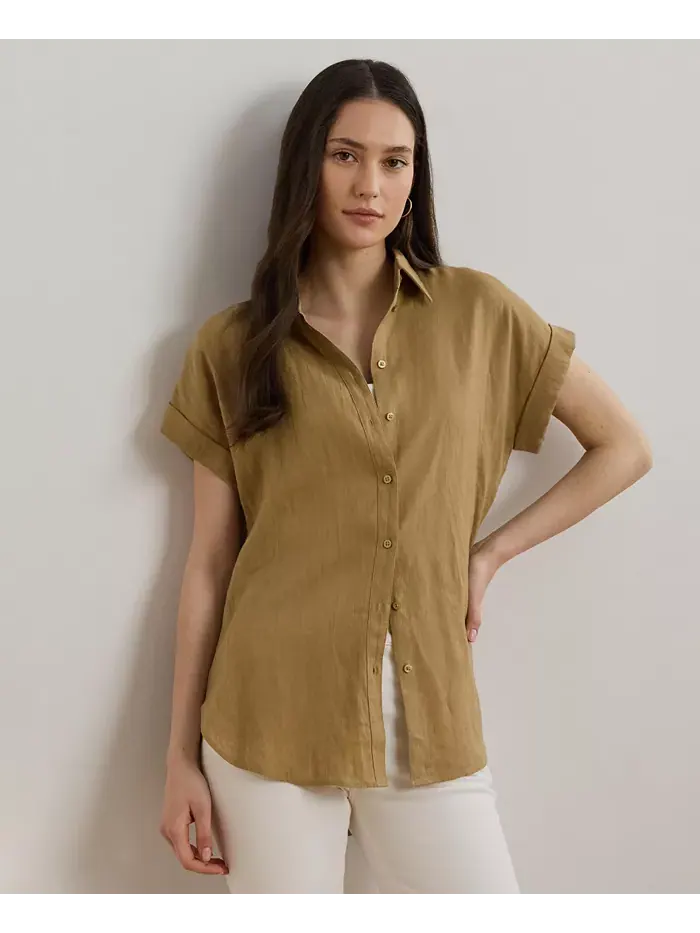 Рубашка из 100% льна с рукавом «летучая мышь», P/XS-3X Lauren Ralph Lauren — изображение 1 из 2, бежевый