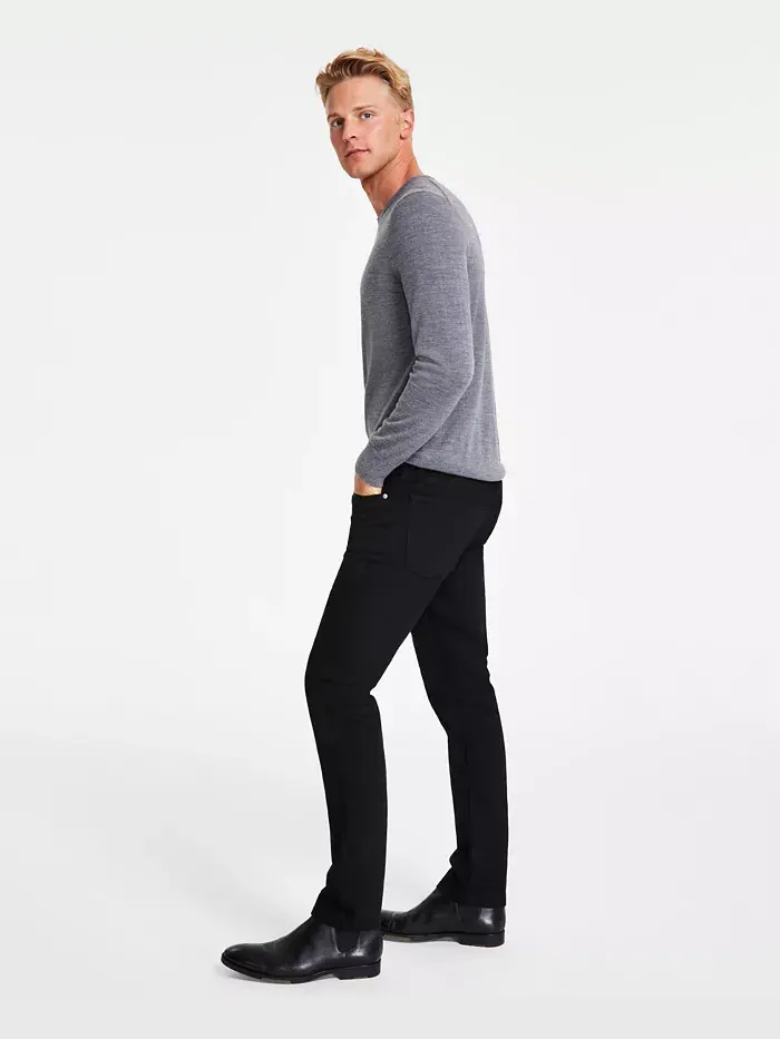 Мужские узкие джинсы с эффектом стрейч Calvin Klein — изображение 2 из 4, черный