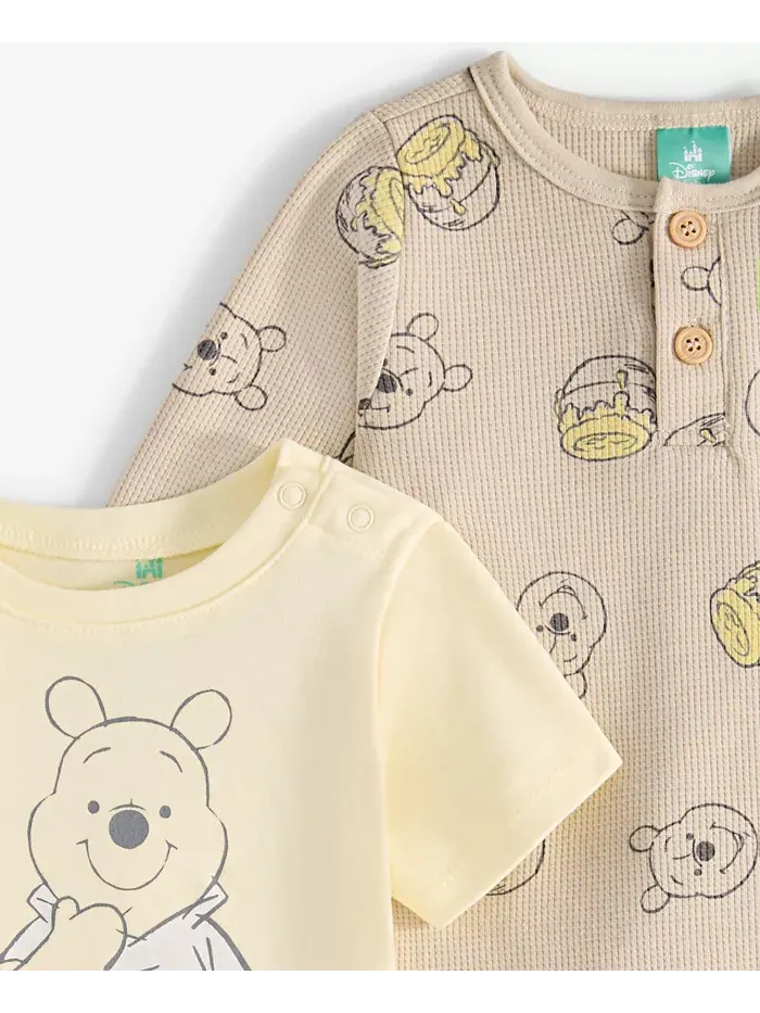 Комплект для мальчиков Baby Boys Winnie-the-Pooh: боди, теплая рубашка-поло и теплые штаны, 3 — изображение 4 из 4, тауп