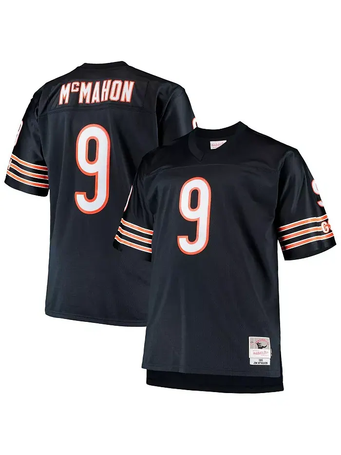 Мужская реплика джерси Chicago Bears 1985 года в большом и высоком размере, модель Jim McMahon
