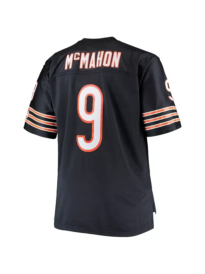 Мужская реплика джерси Chicago Bears 1985 года в большом и высоком размере, модель Jim McMahon — изображение 3 из 3, синий