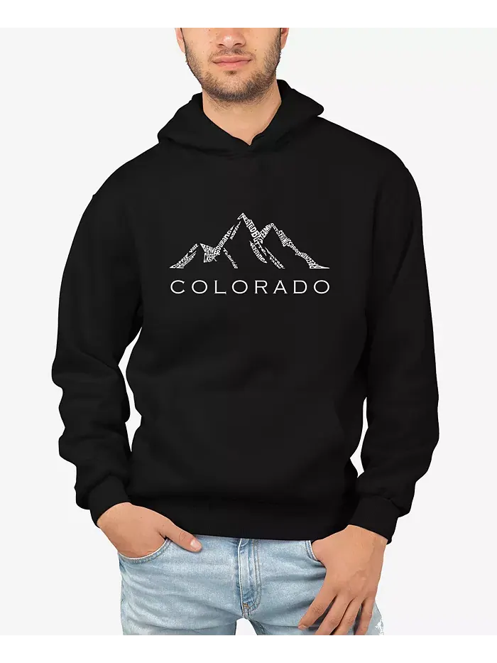 Мужская худи с длинным рукавом Colorado Ski Towns Word Art LA Pop Art — изображение 1 из 3, черный
