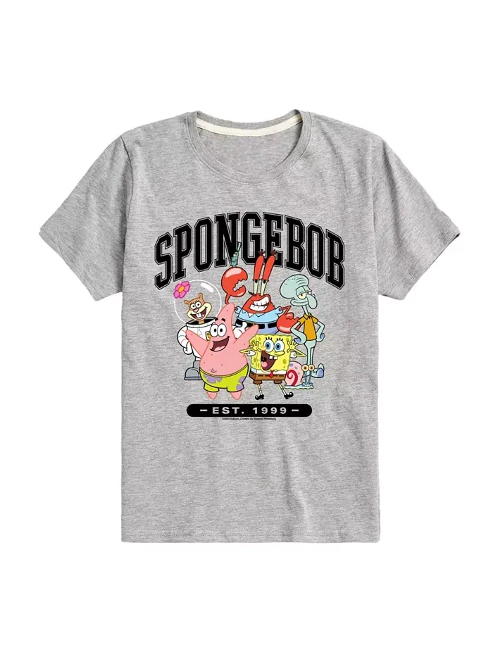 Футболка с принтом Big Boys SpongeBob SquarePants — изображение 1 из 3, серый