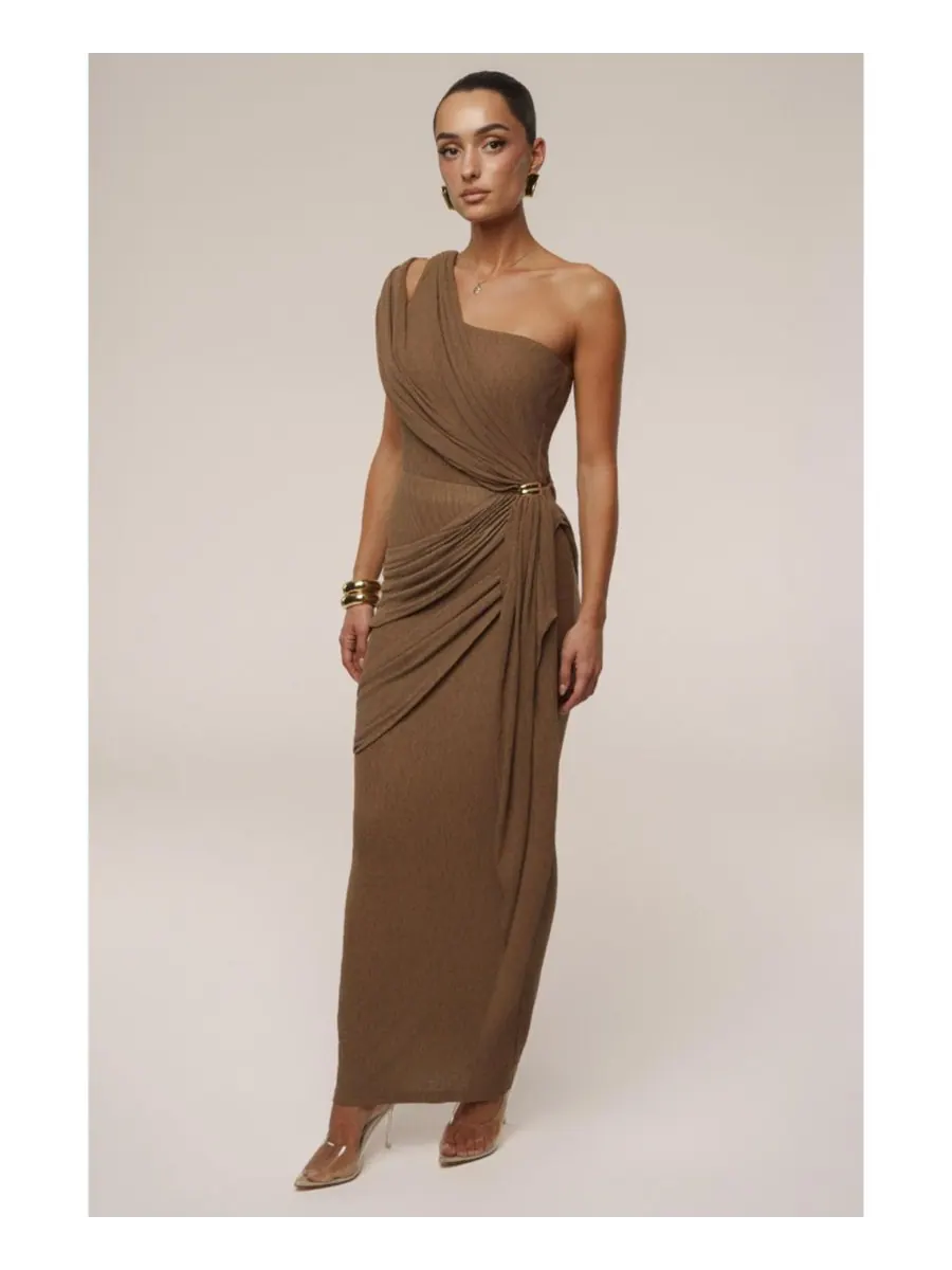 Женский боди Lovina Drape JLUXLABEL — изображение 8 из 9, коричневый