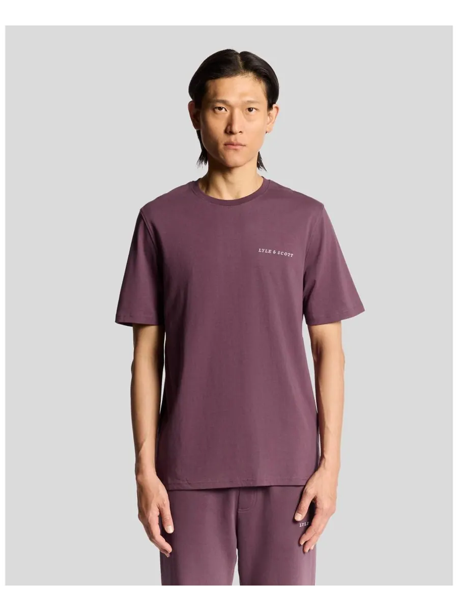 Мужская футболка с длинным рукавом Script Lyle & Scott — изображение 1 из 6, задымленный бордовый