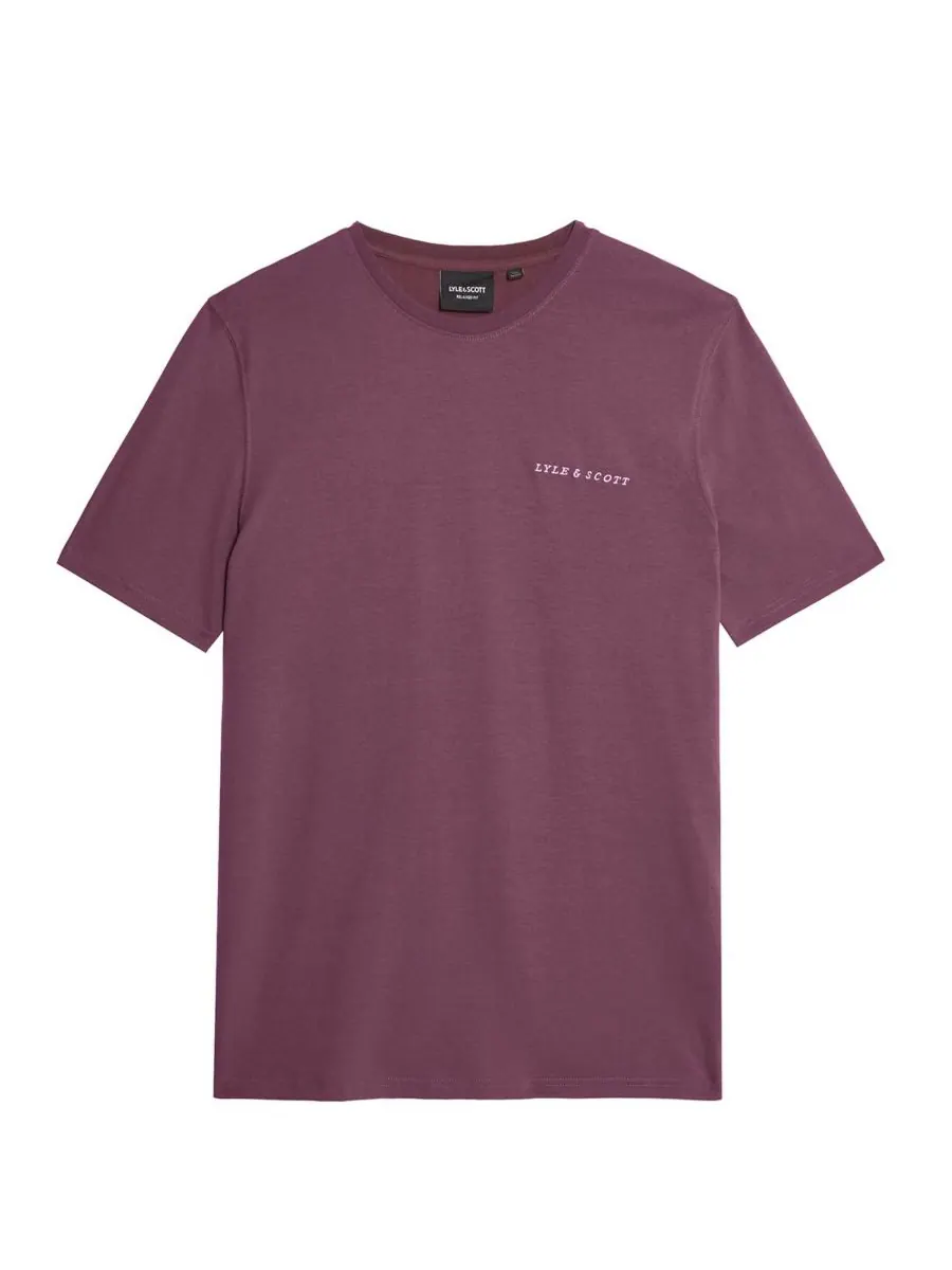 Мужская футболка с длинным рукавом Script Lyle & Scott — изображение 2 из 6, задымленный бордовый