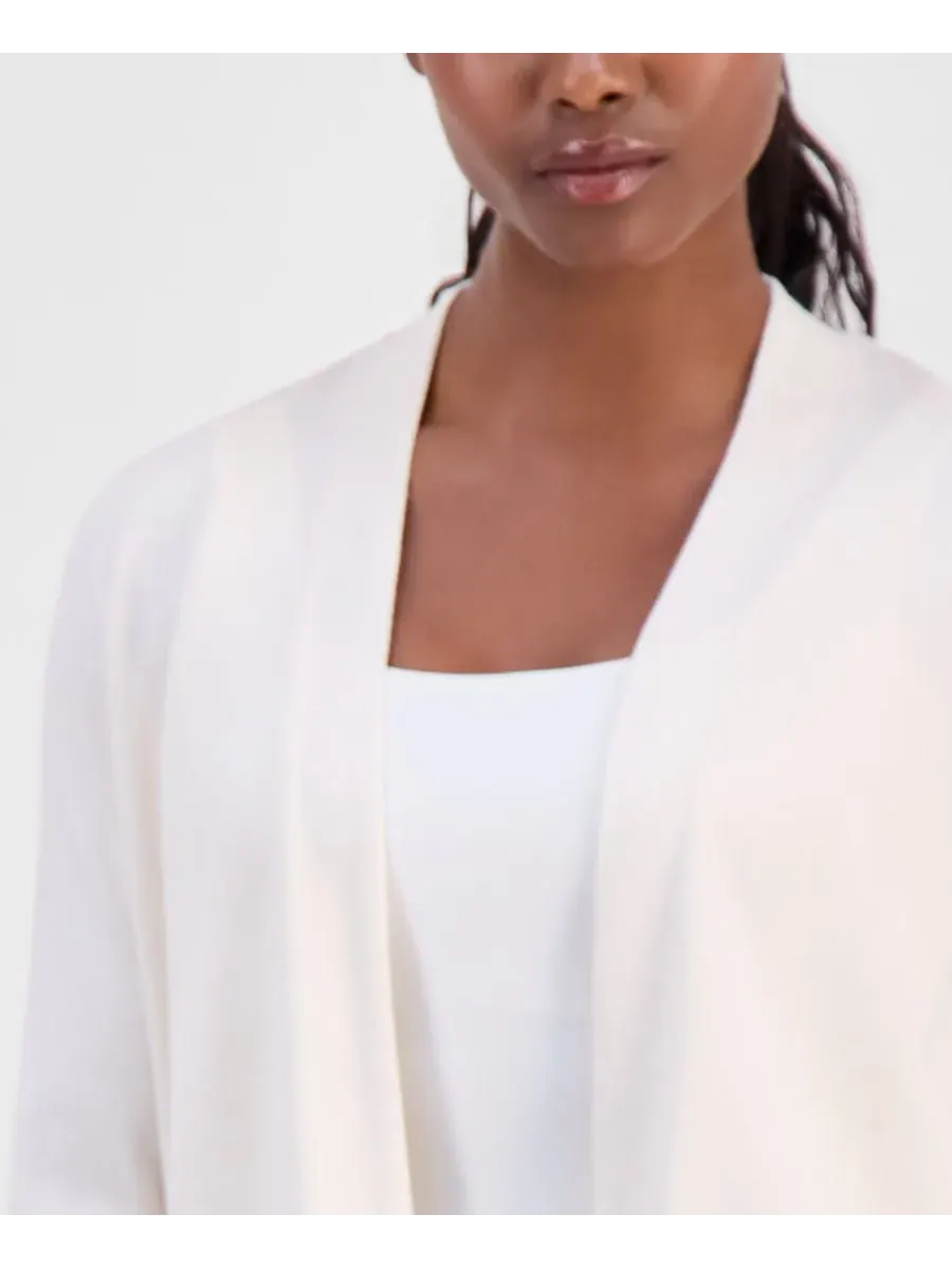 Кардиган с открытым передом AK Anne Klein Petite Chatham Anne Klein Essentials — изображение 2 из 4, белый