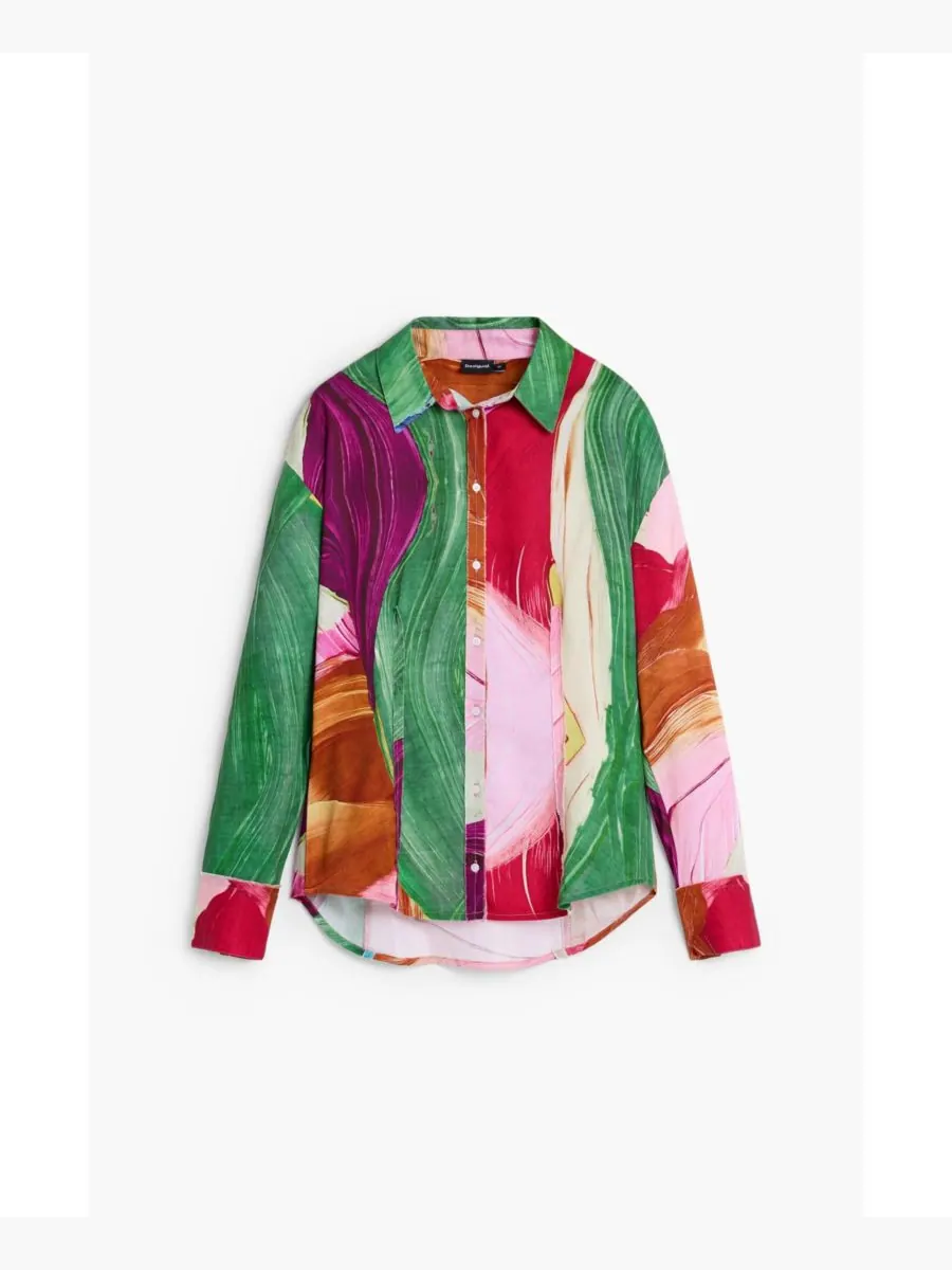Женская приталенная рубашка с принтом Desigual — изображение 6 из 6, мульти