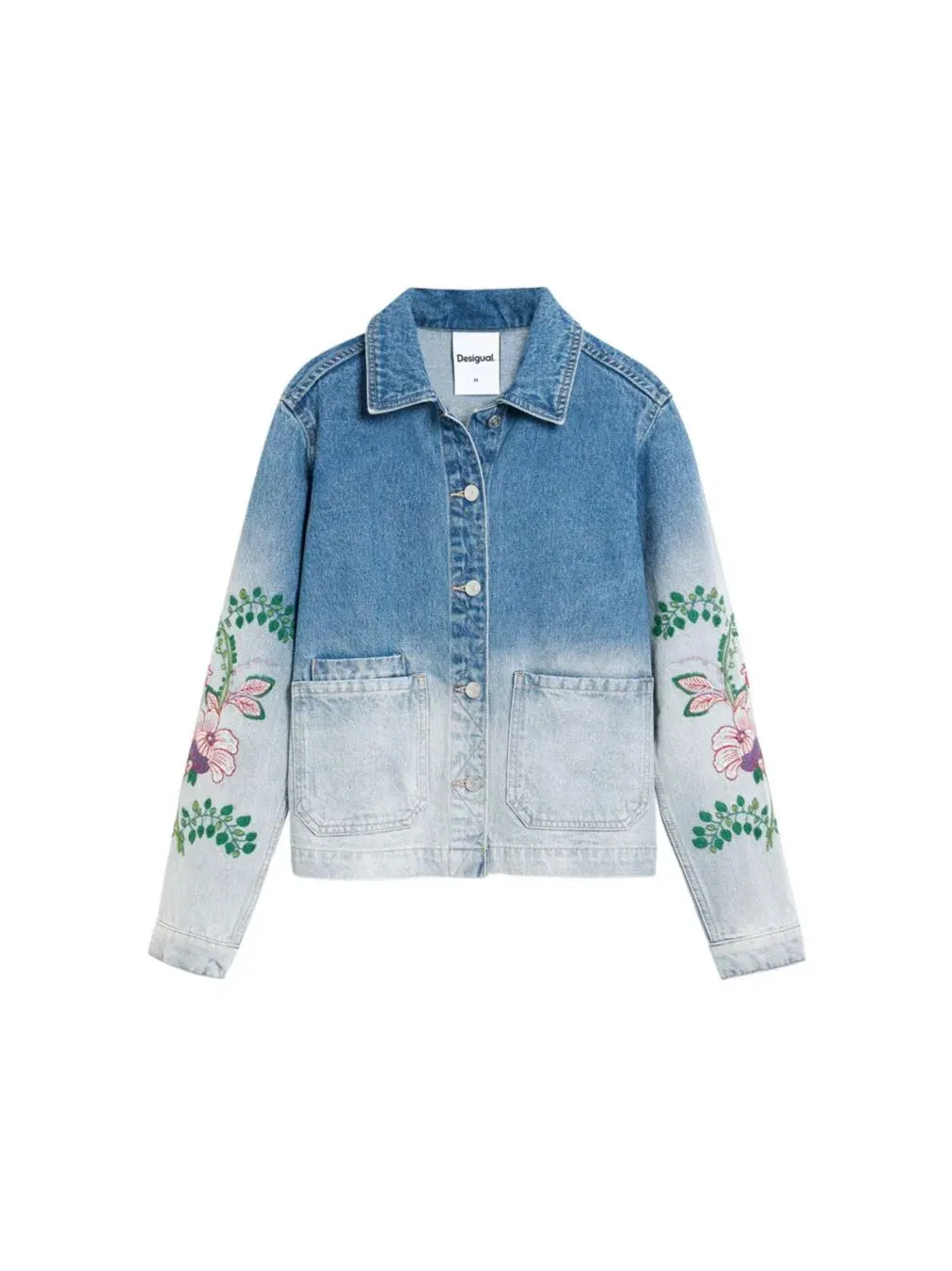 Женская джинсовая куртка с цветами Desigual — изображение 5 из 5, синий