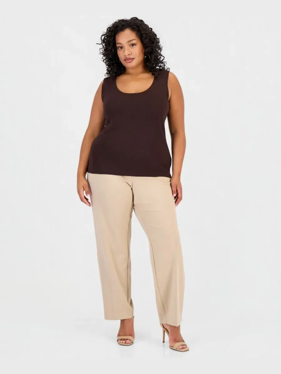 Пуловер без рукавов U-Neck Sleeveless Sweater Tahari ASL — изображение 2 из 4, эспрессо