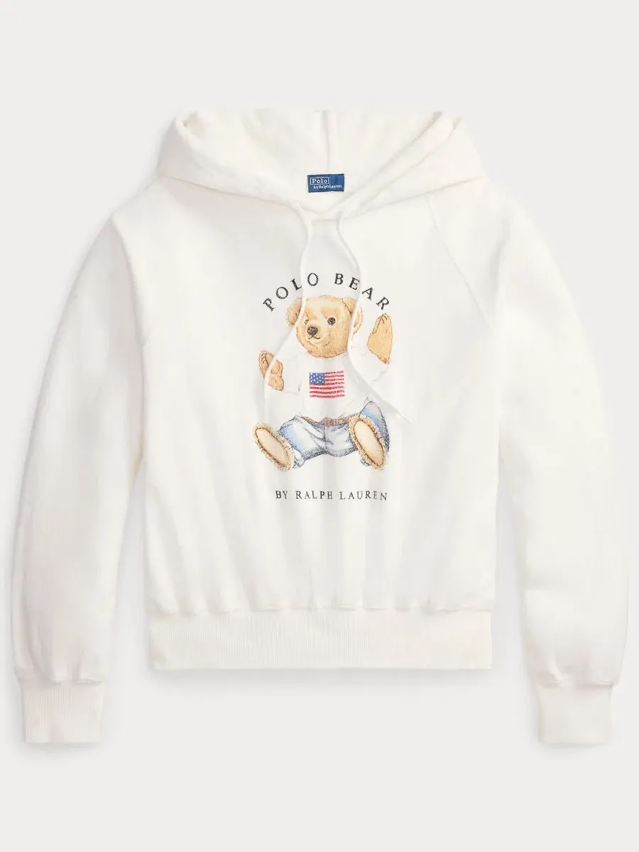 Женская толстовка с капюшоном на шнуровке и рукавами реглан Polo Ralph Lauren — изображение 2 из 5, белый