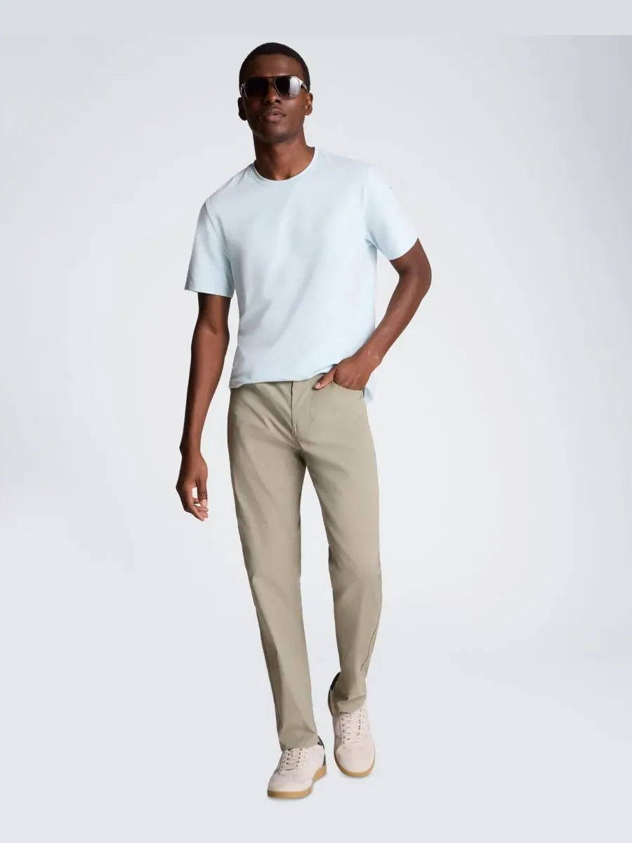 Мужская классическая футболка с круглым вырезом и короткими рукавами Kenneth Cole — изображение 2 из 6, бледный синий