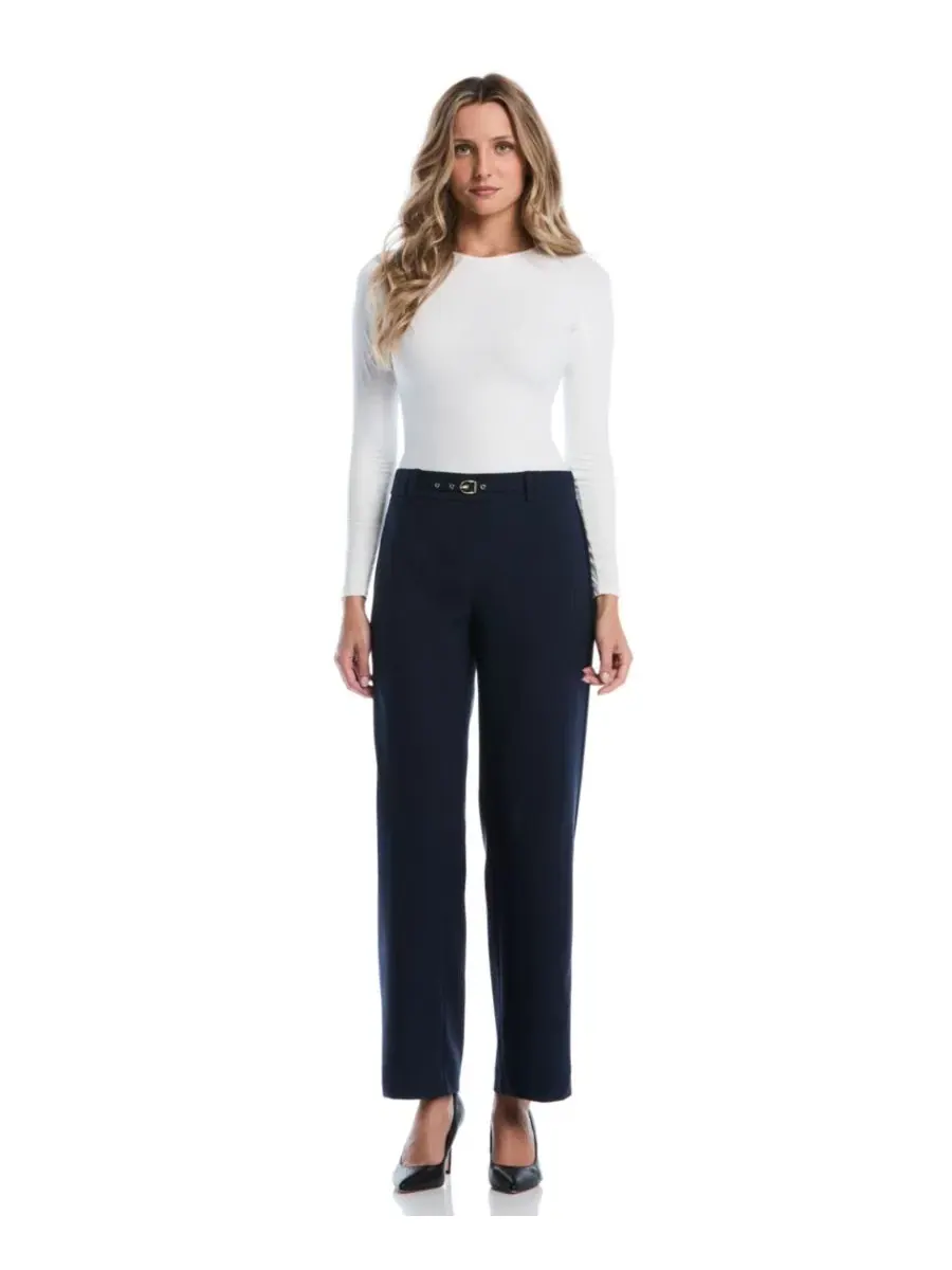 Брюки широкие с высокой посадкой Petite Novelty Pull-On Wide-Leg High-Rise Rafaella — изображение 2 из 5, черный