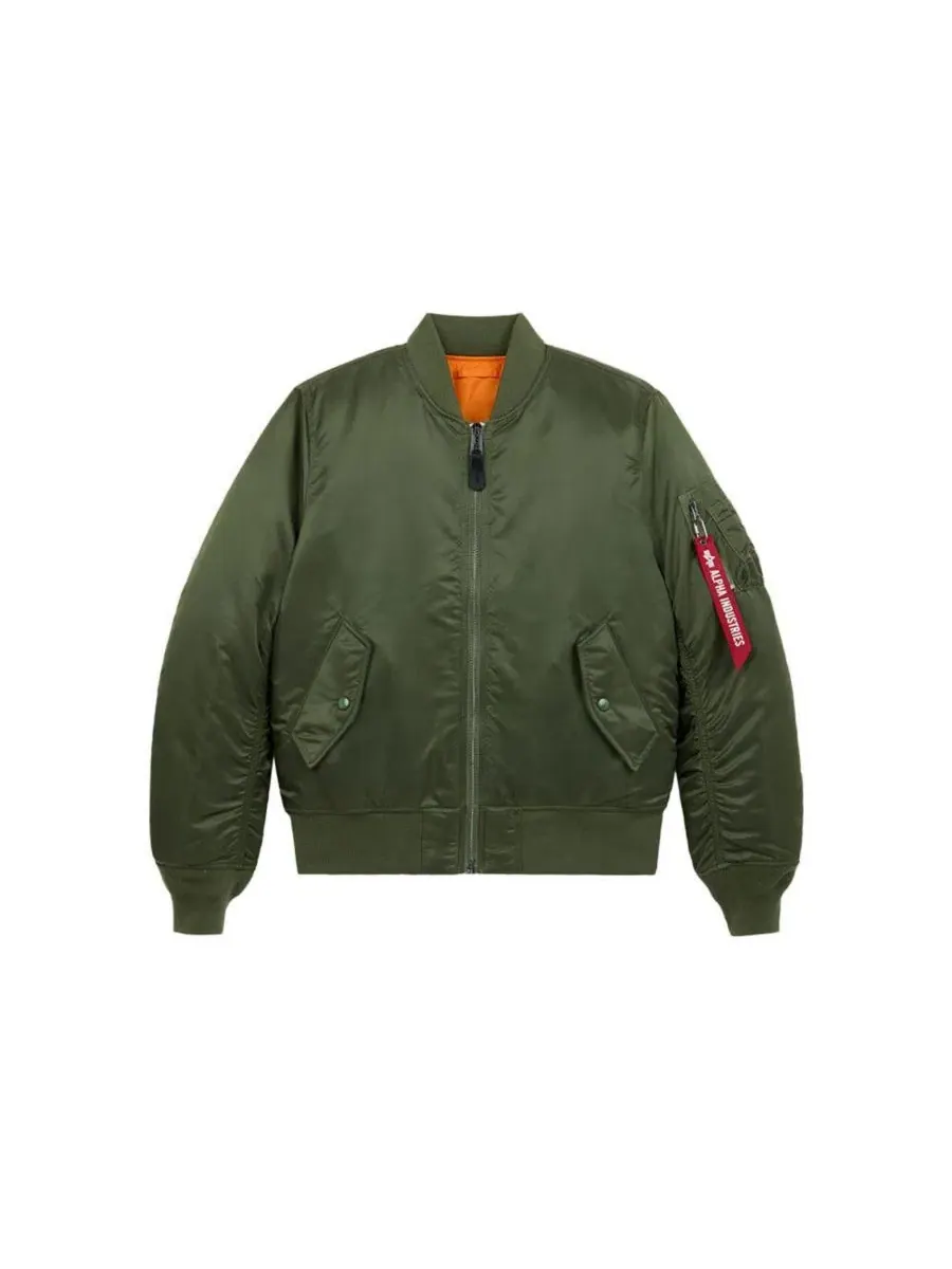 Мужская куртка-бомбер MA-1 Slim Fit Alpha Industries — изображение 2 из 5, шалфейный