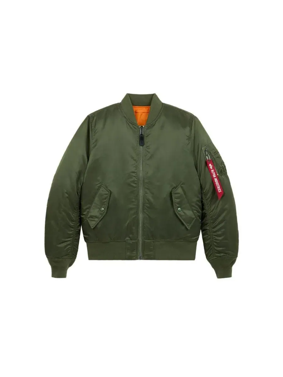Мужская куртка-бомбер MA-1 Slim Fit Alpha Industries — изображение 3 из 5, шалфейный