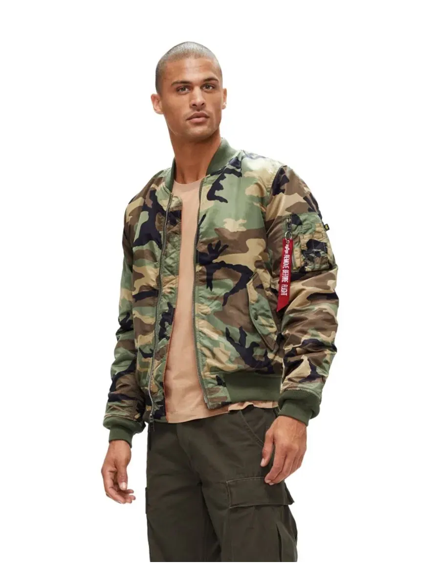 Куртка-бомбер MA-1 Slim Fit Alpha Industries, Woodland Camo