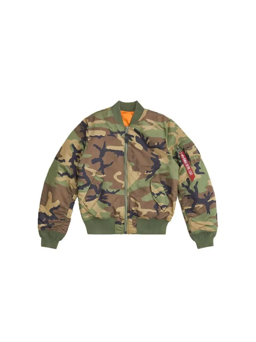 Куртка-бомбер MA-1 Slim Fit Alpha Industries, Woodland Camo — изображение 2 из 4