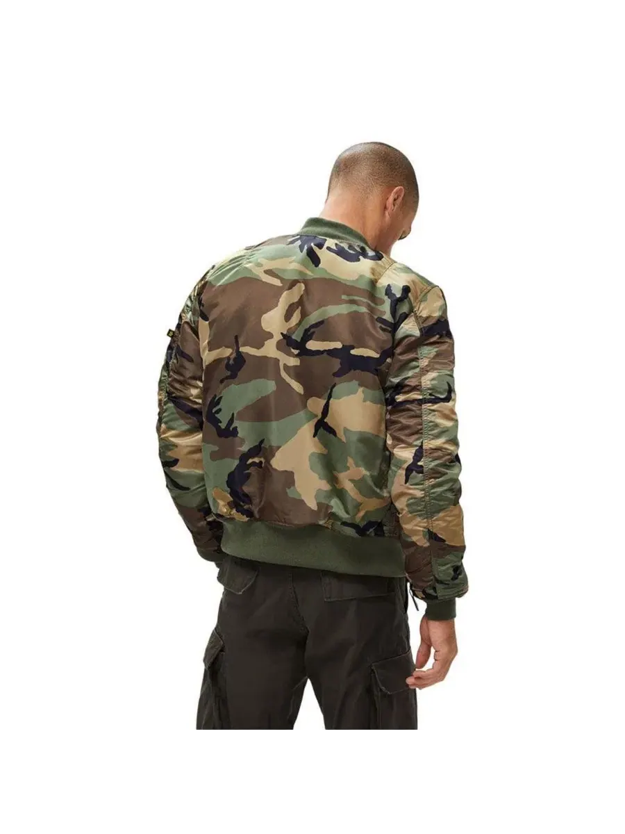 Куртка-бомбер MA-1 Slim Fit Alpha Industries, Woodland Camo — изображение 3 из 4
