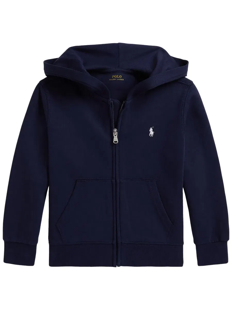 Худи с капюшоном, полная застежка-молния, с вышивкой Pony Polo Ralph Lauren — изображение 1 из 3, темно-синий