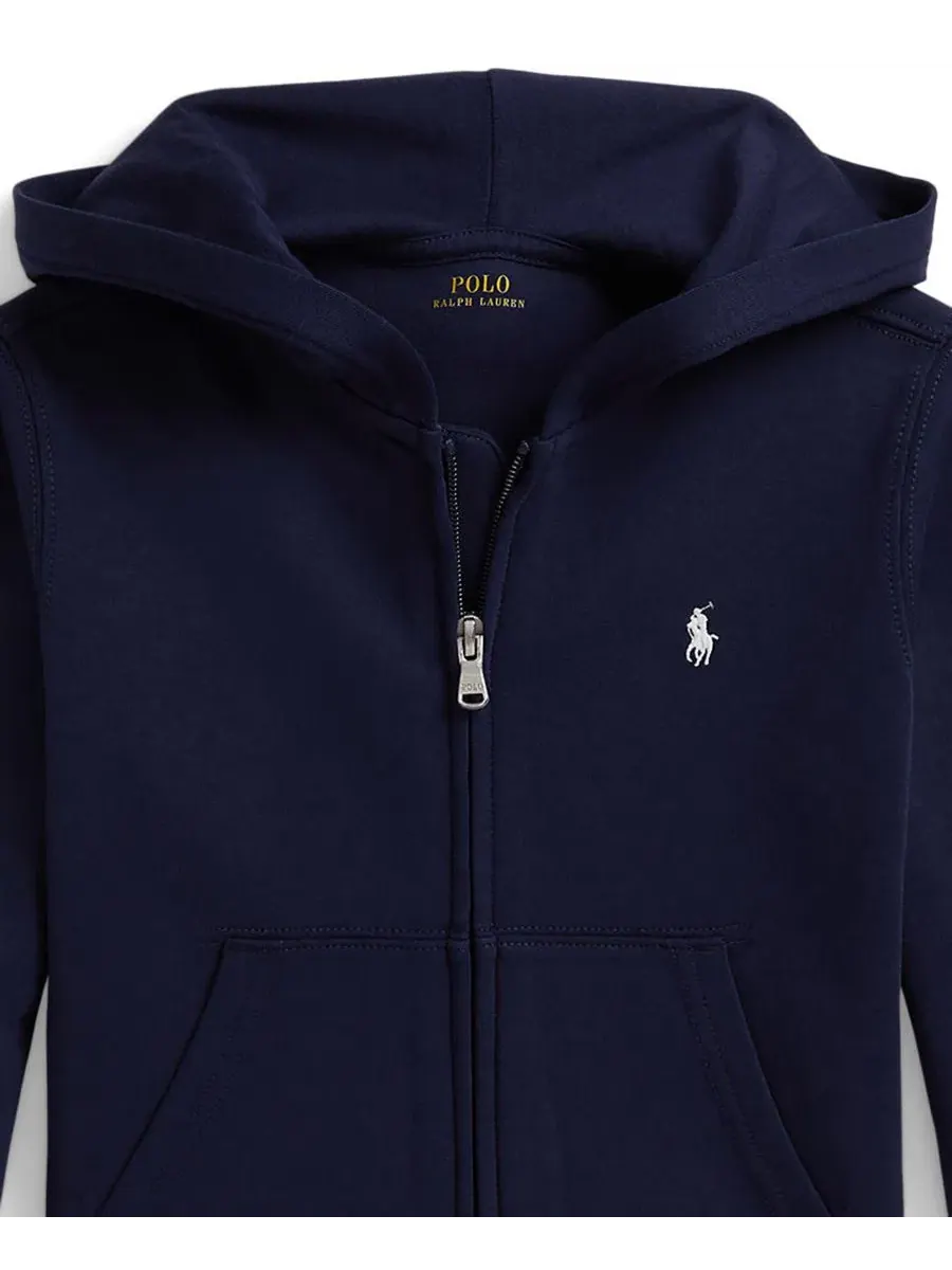 Худи с капюшоном, полная застежка-молния, с вышивкой Pony Polo Ralph Lauren — изображение 3 из 3, темно-синий