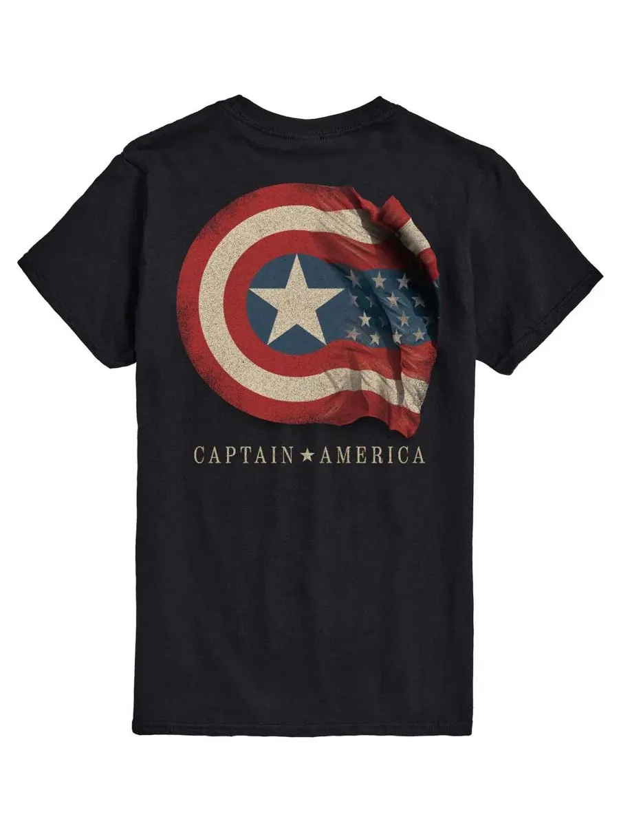 Футболка с коротким рукавом и принтом Captain America Flag AIRWAVES — изображение 2 из 3, черный