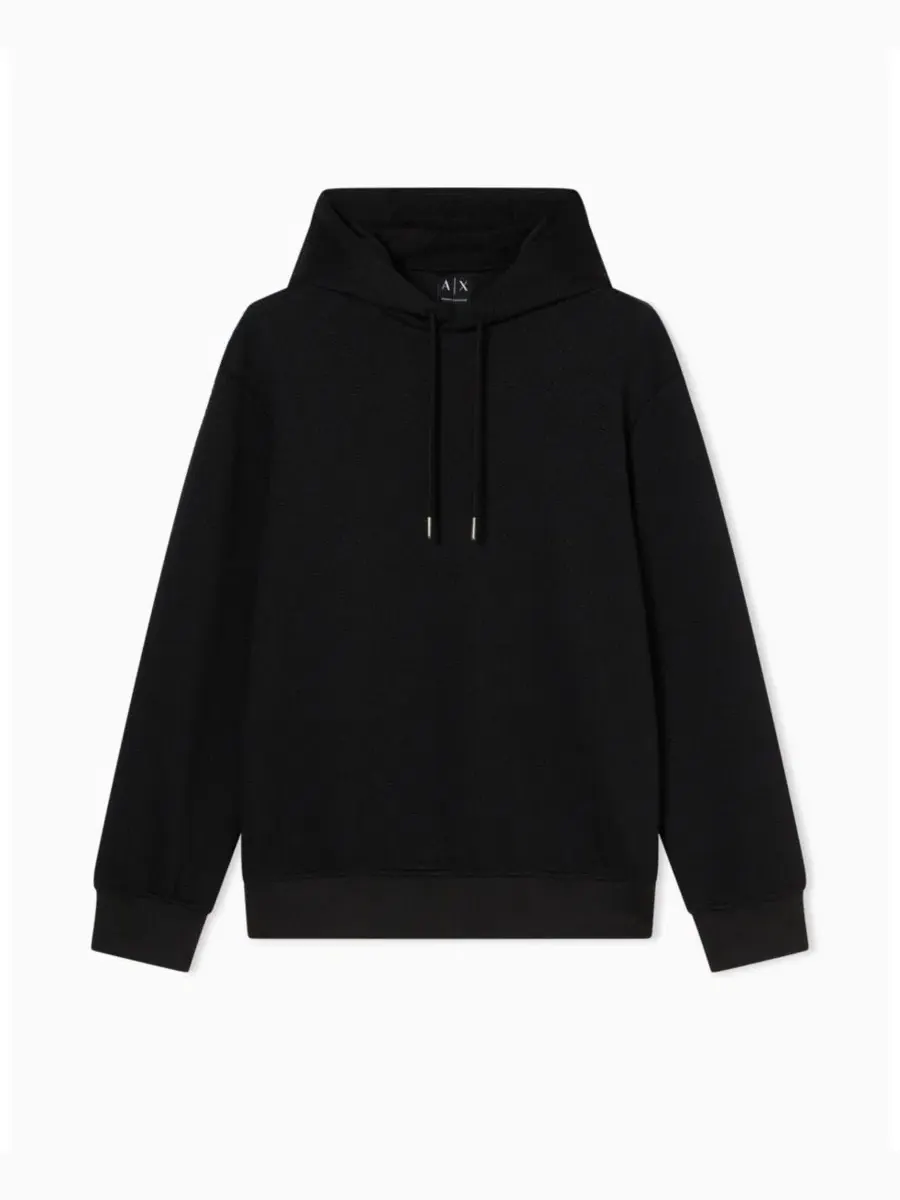 Мужская толстовка с жаккардовым принтом и логотипом A|X Armani Exchange — изображение 5 из 5, черный