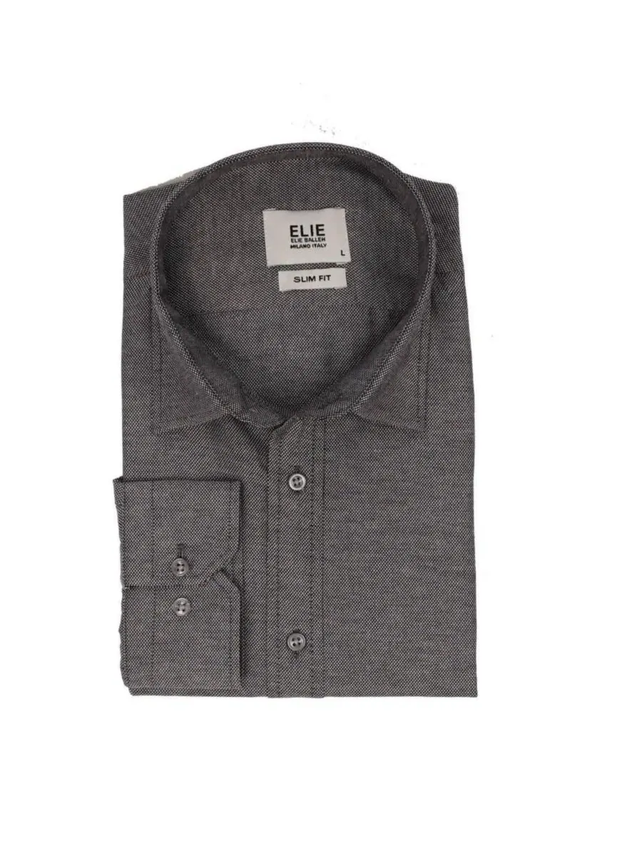Рубашка с длинным рукавом Slim Fit Elie Balleh — изображение 3 из 5, серый