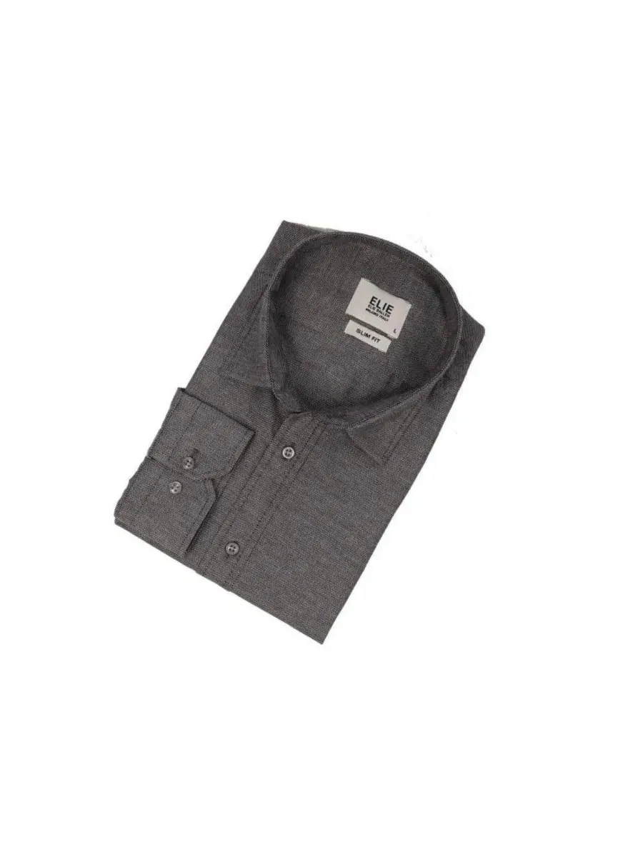Рубашка с длинным рукавом Slim Fit Elie Balleh — изображение 4 из 5, серый